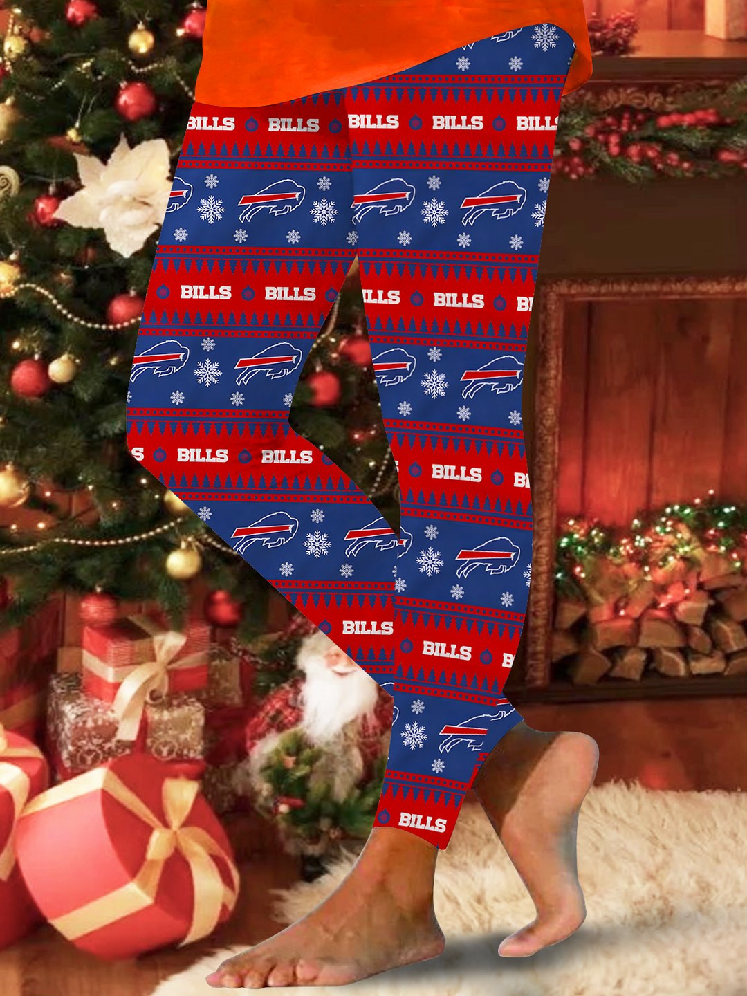 Buffalo Bills Christmas Print Leggings