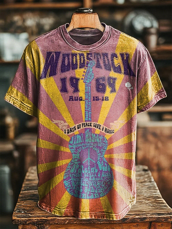 Woodstock 1969 Art Crew Neck T-shirt