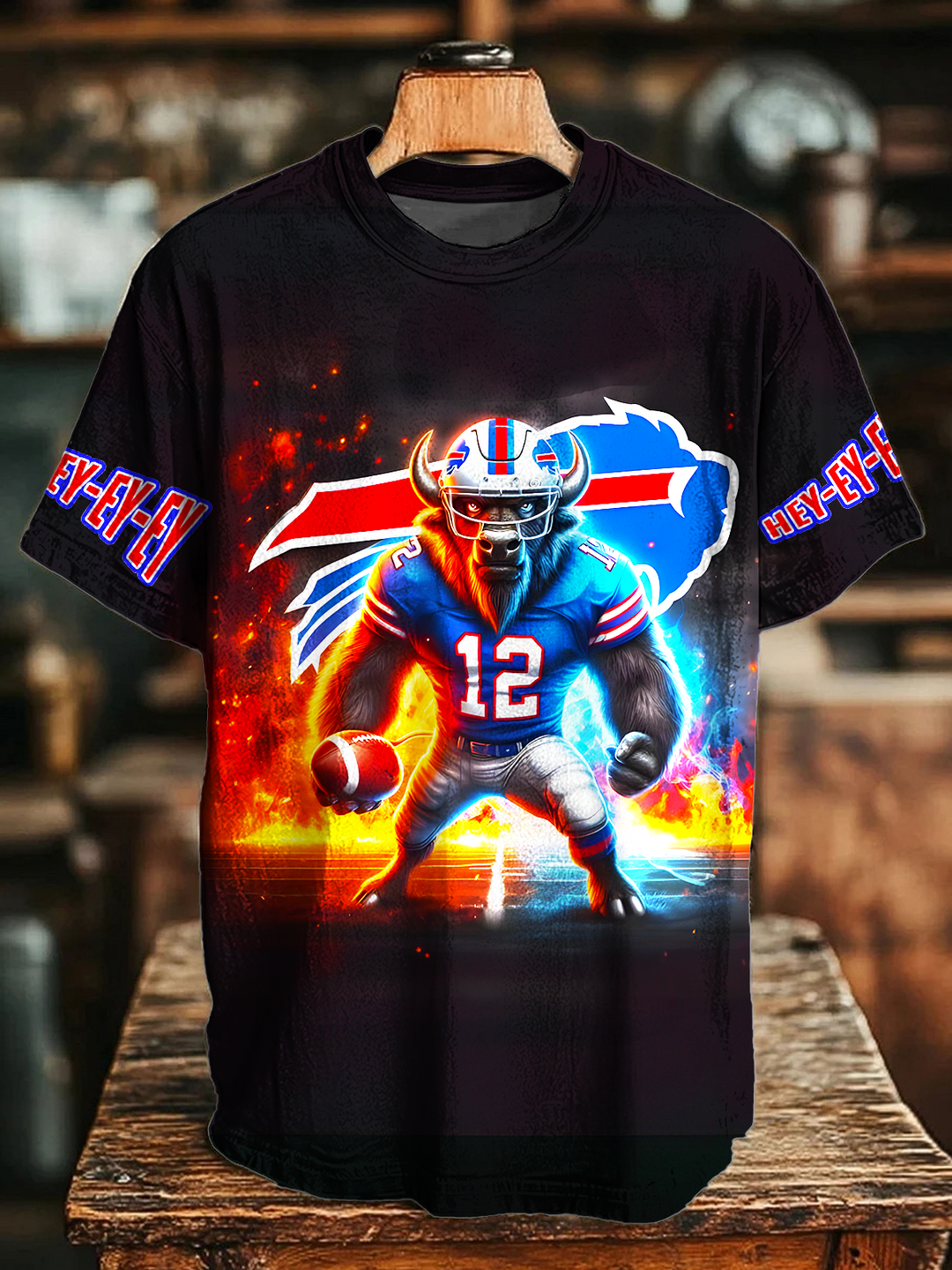 Buffalo Bills NFL Fire and Ice Crew Neck T-shirt