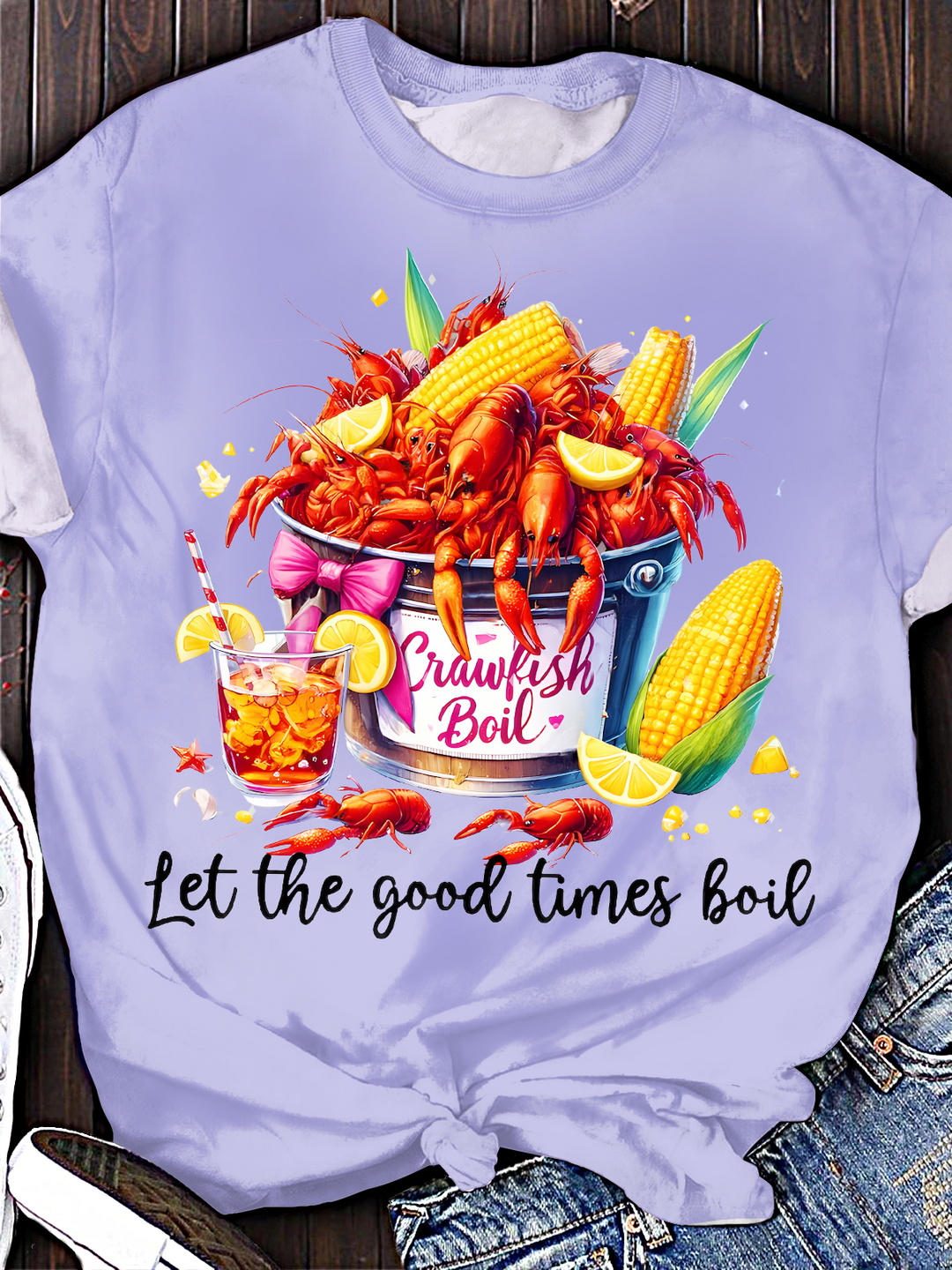 Crawfish Let The Good Times Boil Crew Neck T-shirt