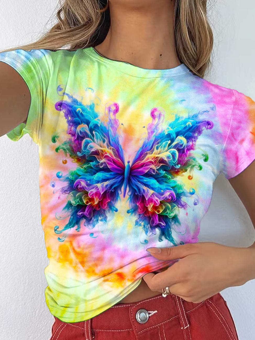 Spring Butterfl Casual Short Sleeve T-Shirt