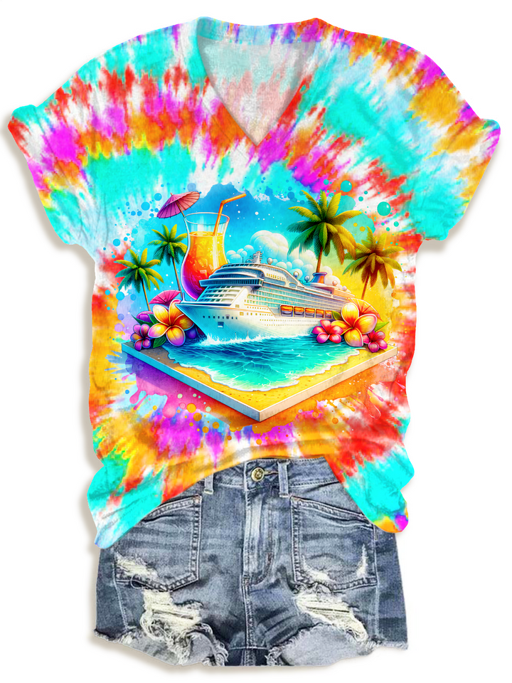 Cruise Watercolor V-neck T-Shirt
