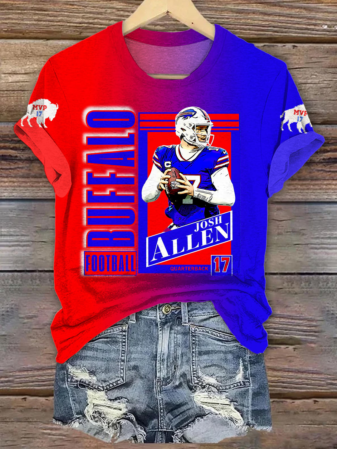 Josh Allen Gradient Crew Neck T-shirt
