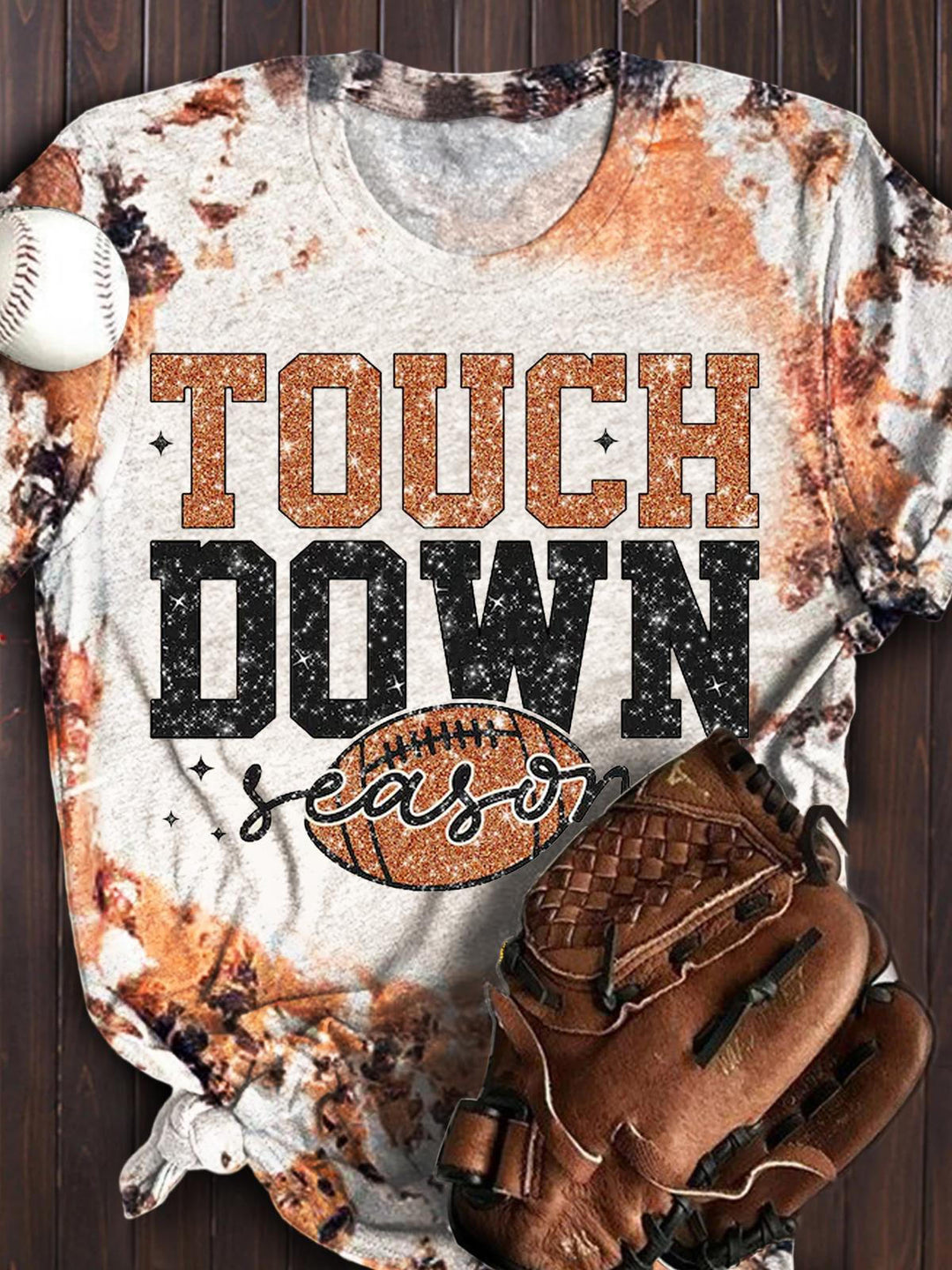 Touchdown Season Print Crew Neck T-shirt