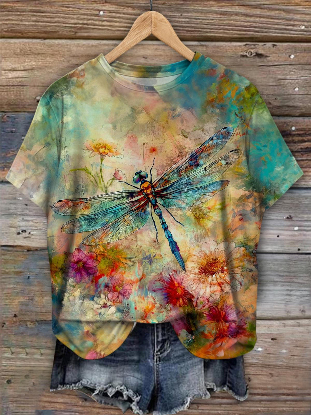 Vintage Dragonfly Crew Neck T-shirt