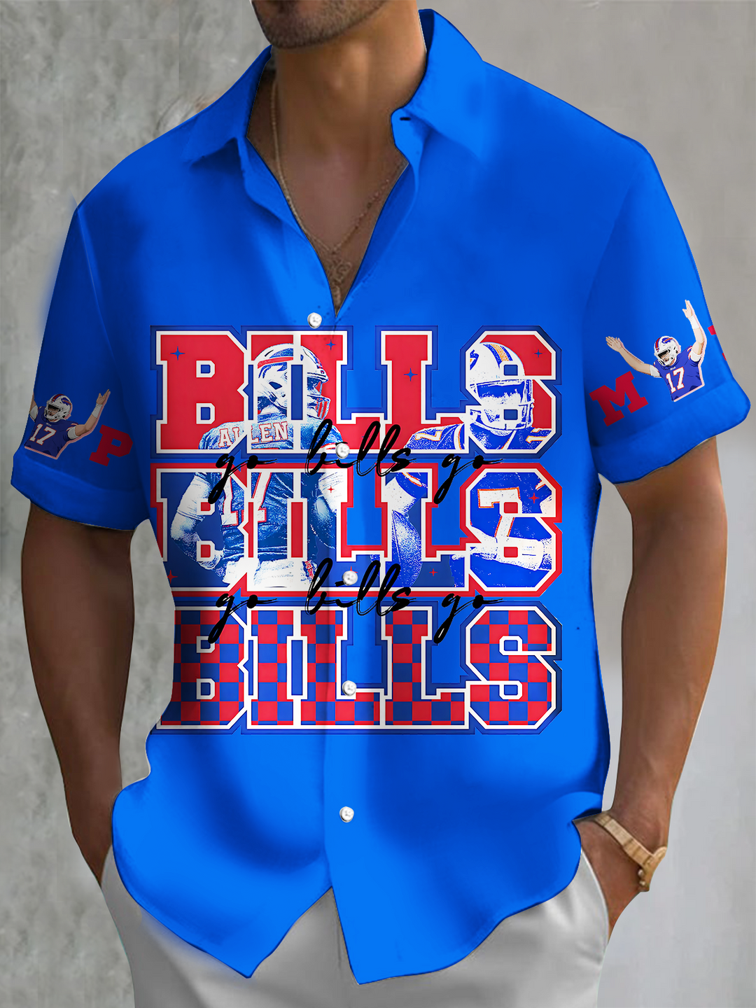 Men's Let's Go Bills Short Sleeve Shirts