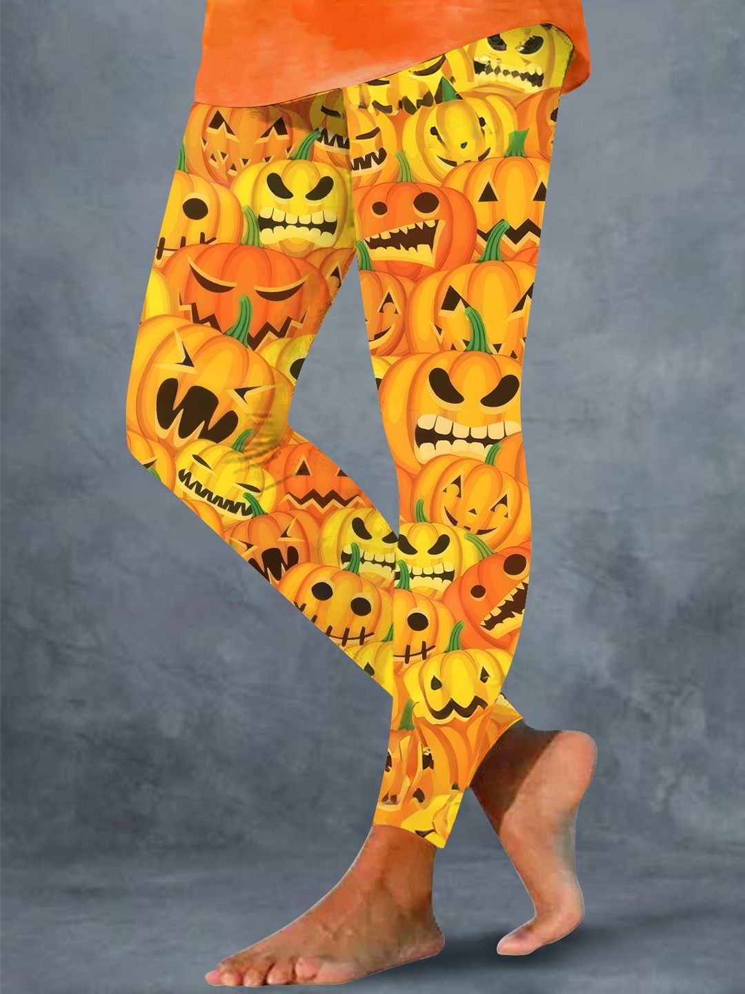 Fun Pumpkin Halloween Print Leggings