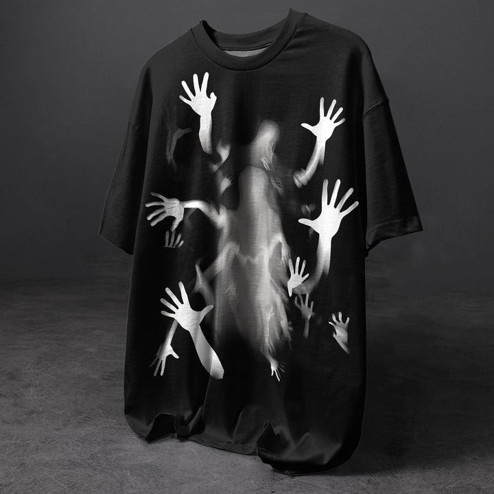 Halloween Gothic Print Crew Neck T-shirt