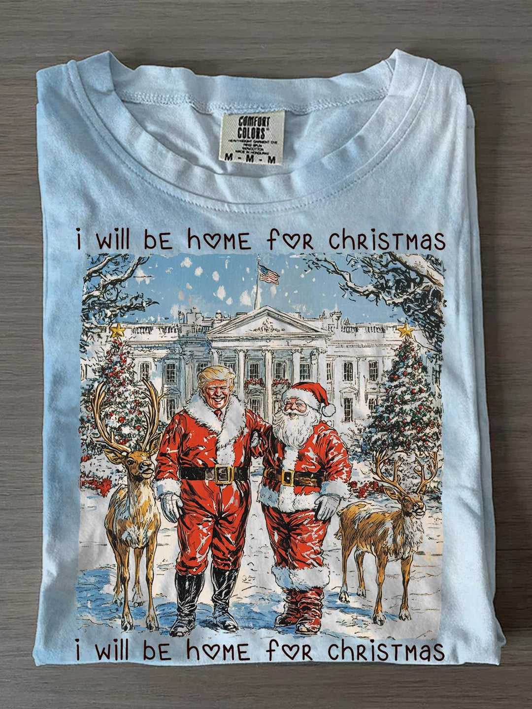 I'll Be Home For Christmas Crew Neck T-shirt