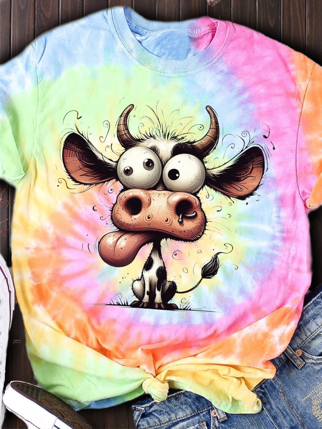 Funny Cow Crew Neck T-shirt