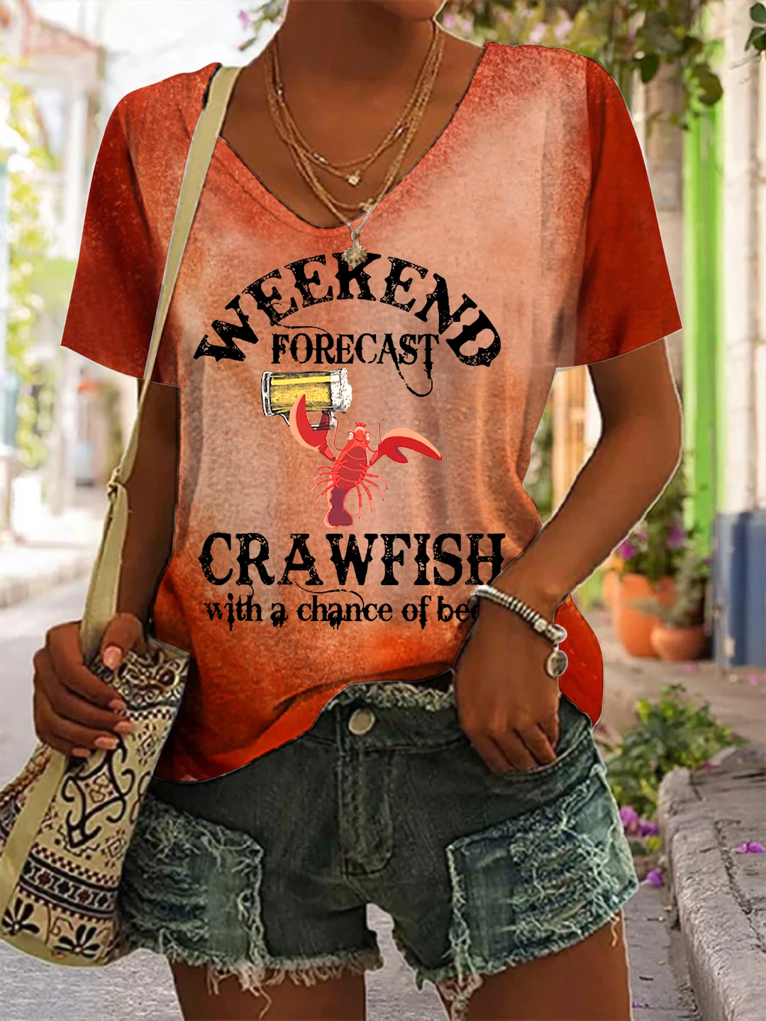 Crawfish Season V-neck T-Shirt
