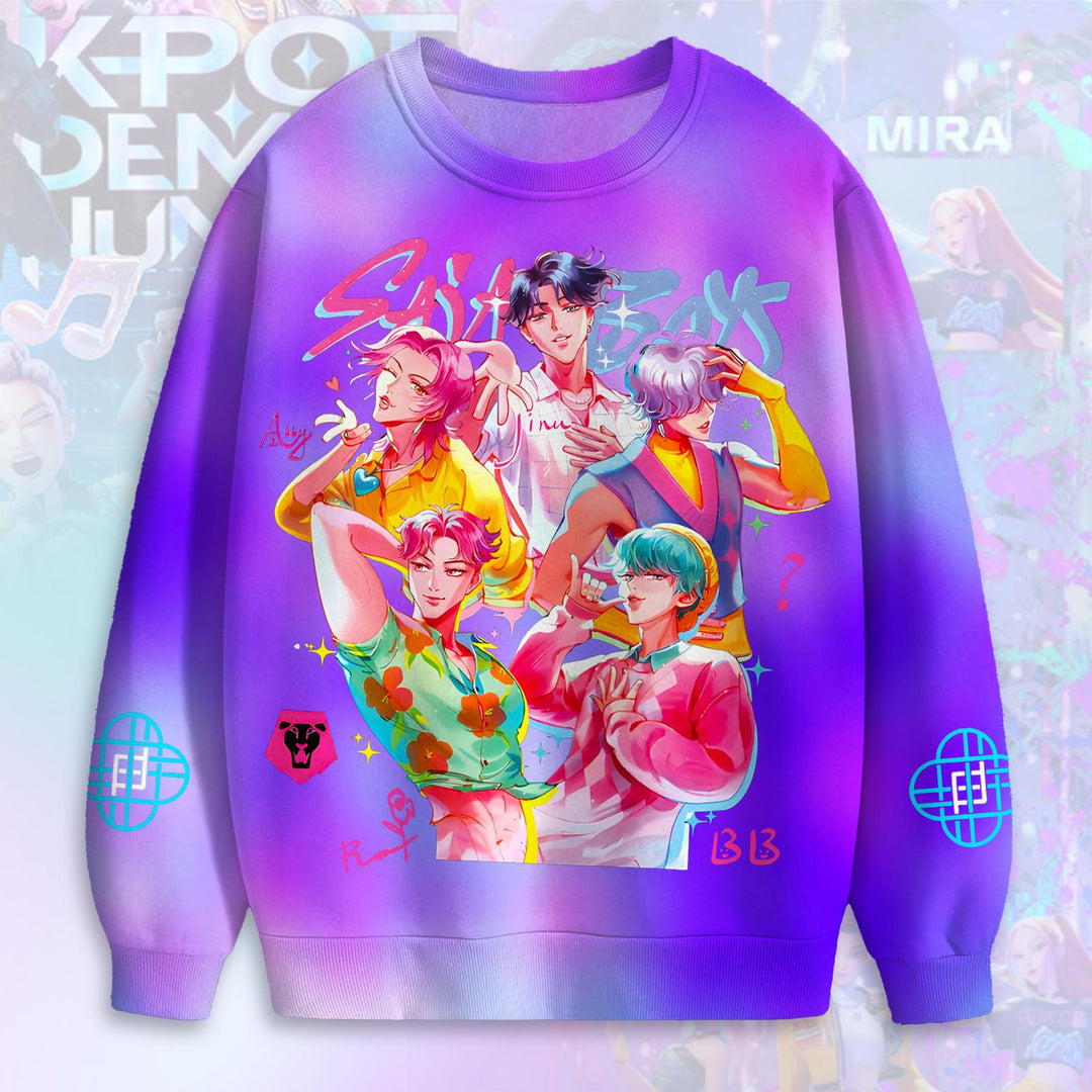 KPop Demon Hunters Printed Long Sleeve Casual Top
