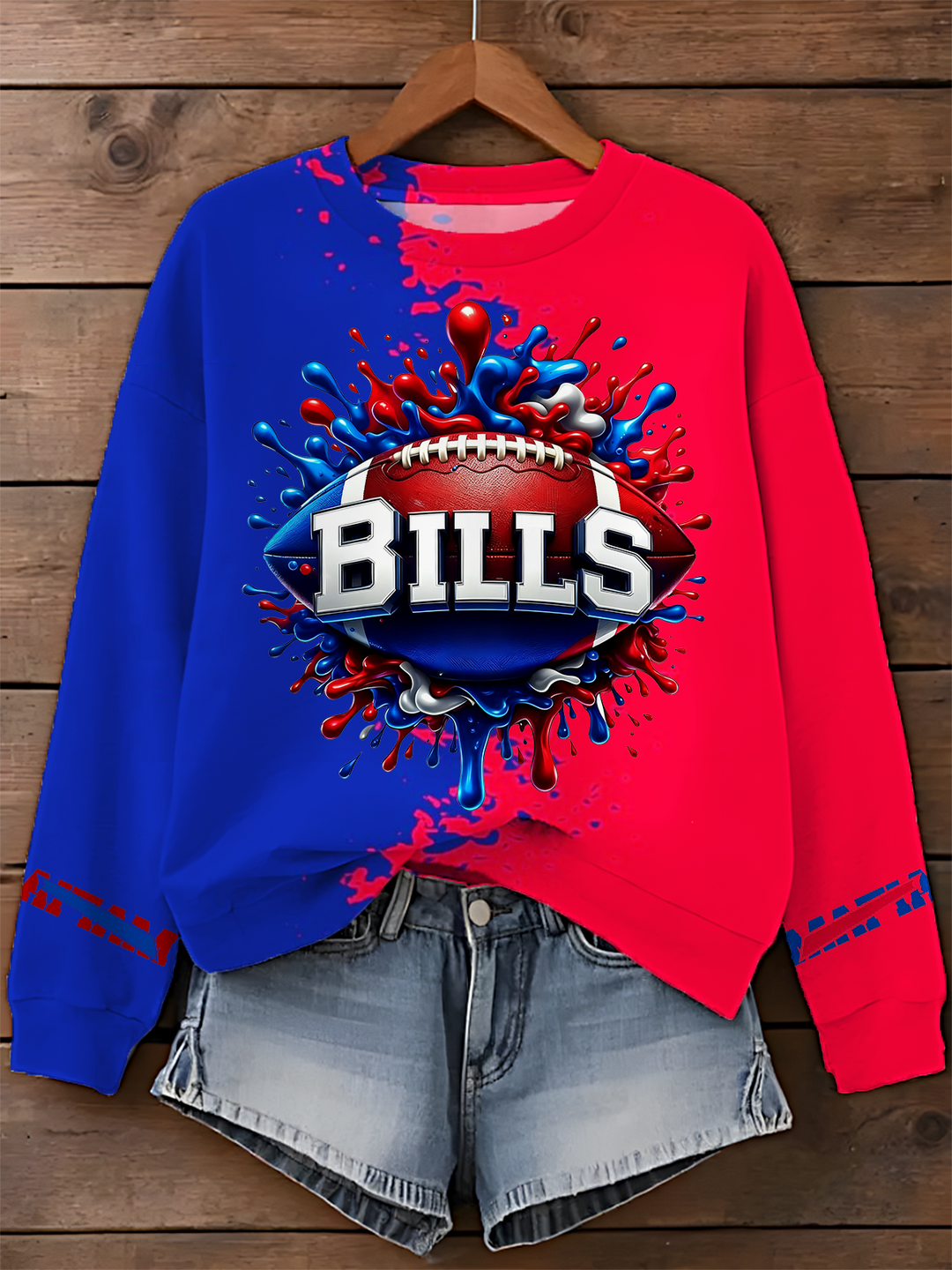 Buffalo Bills Football Printed Long Sleeve Casual Top