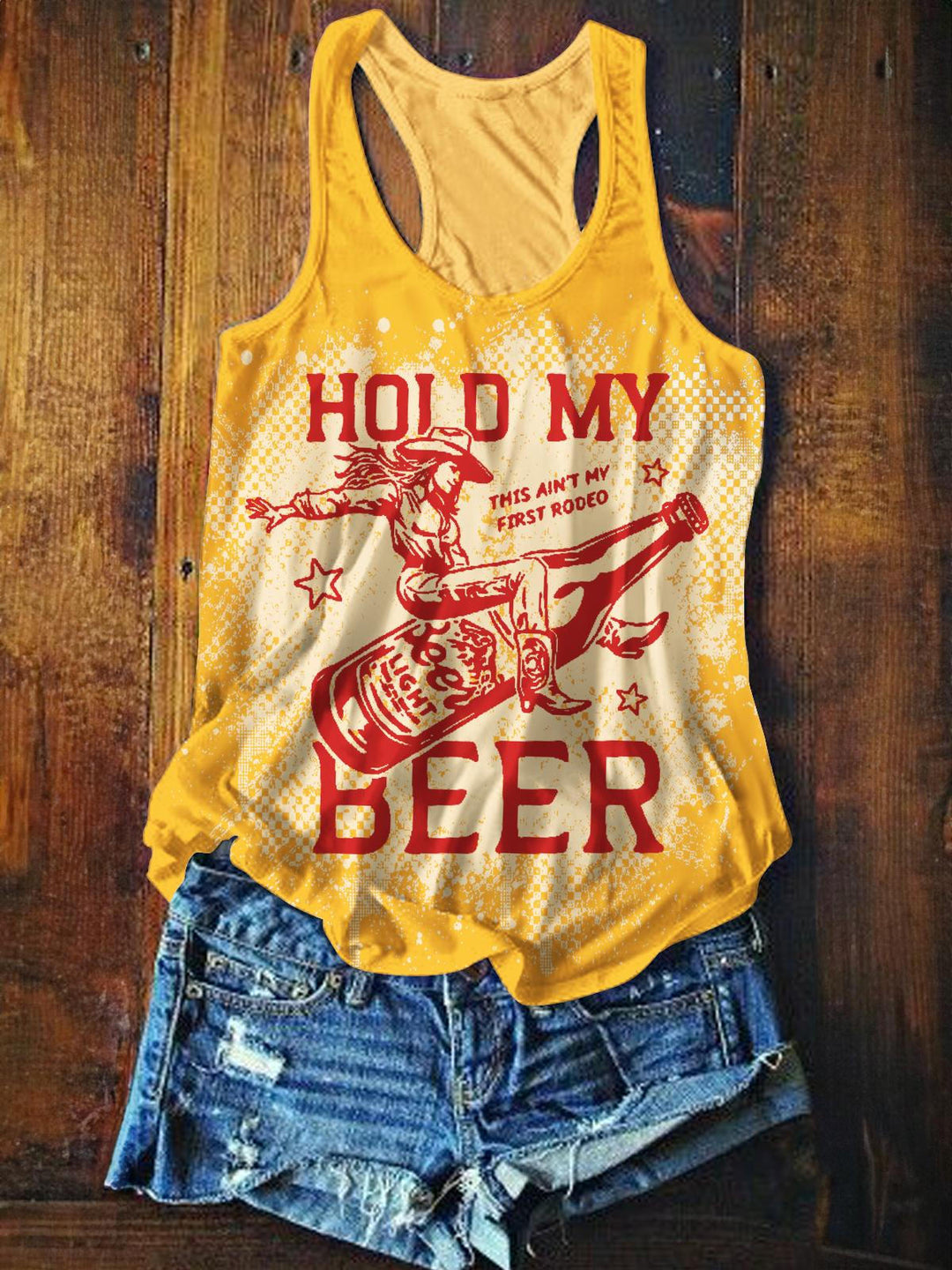 Retro Western Cowboy Printed Casual Tank Top