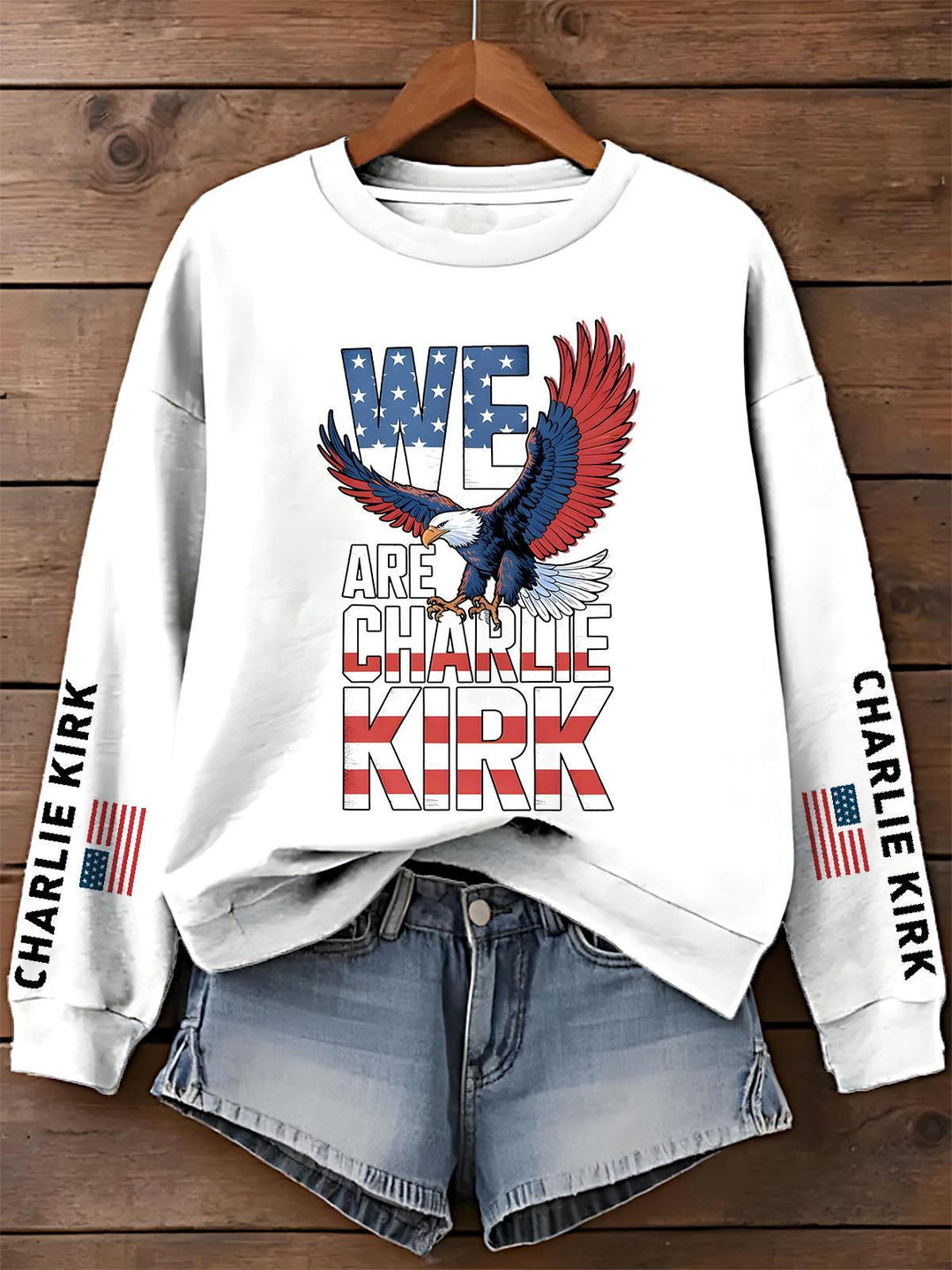 Charlie Kirk Printed Long Sleeve Casual Top