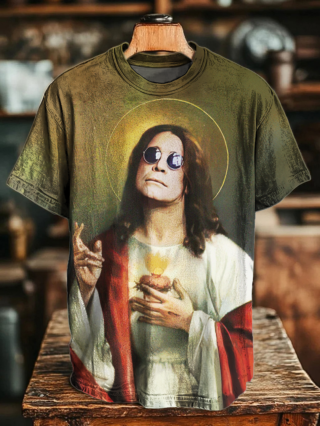 Ozzy King Jesus Crew Neck T-shirt