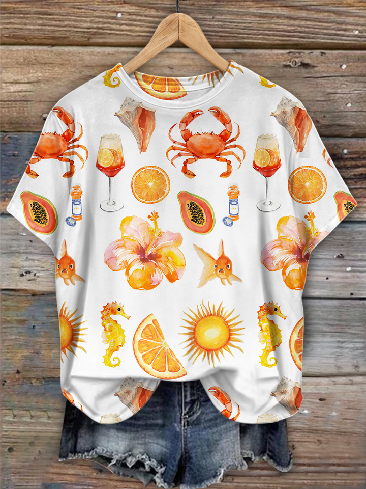 Beach Vibe Crawfish Season Crew Neck T-shirt