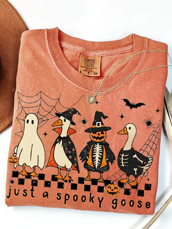 Boo Ghost Goose Retro T-shirt
