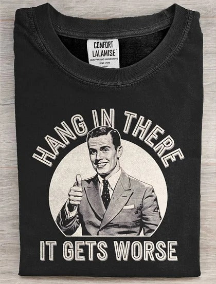 Vintage Funny Art Print Unisex Cotton Crew Neck T-shirt