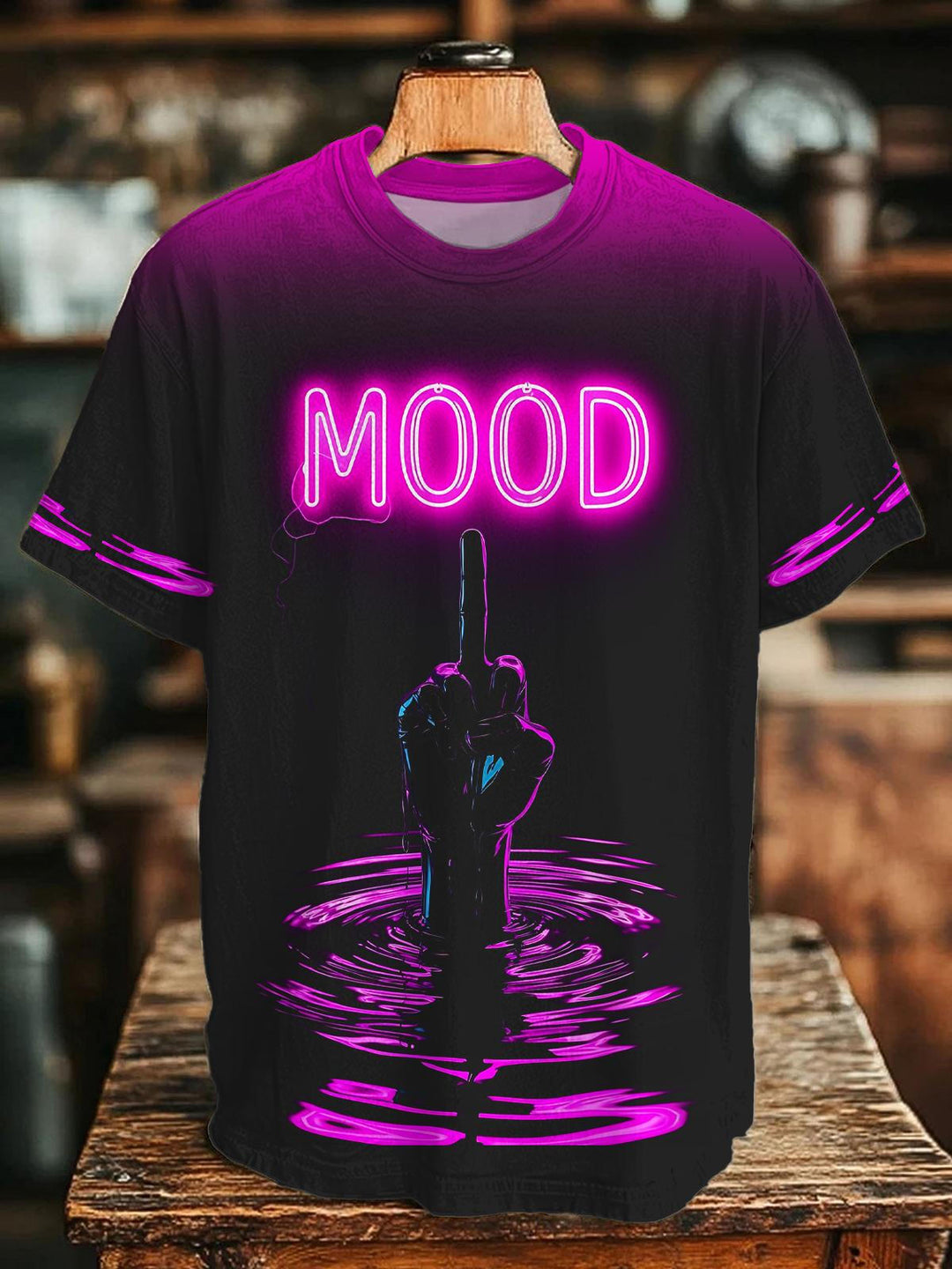 MOOD Water Ripple Crew Neck T-shirt