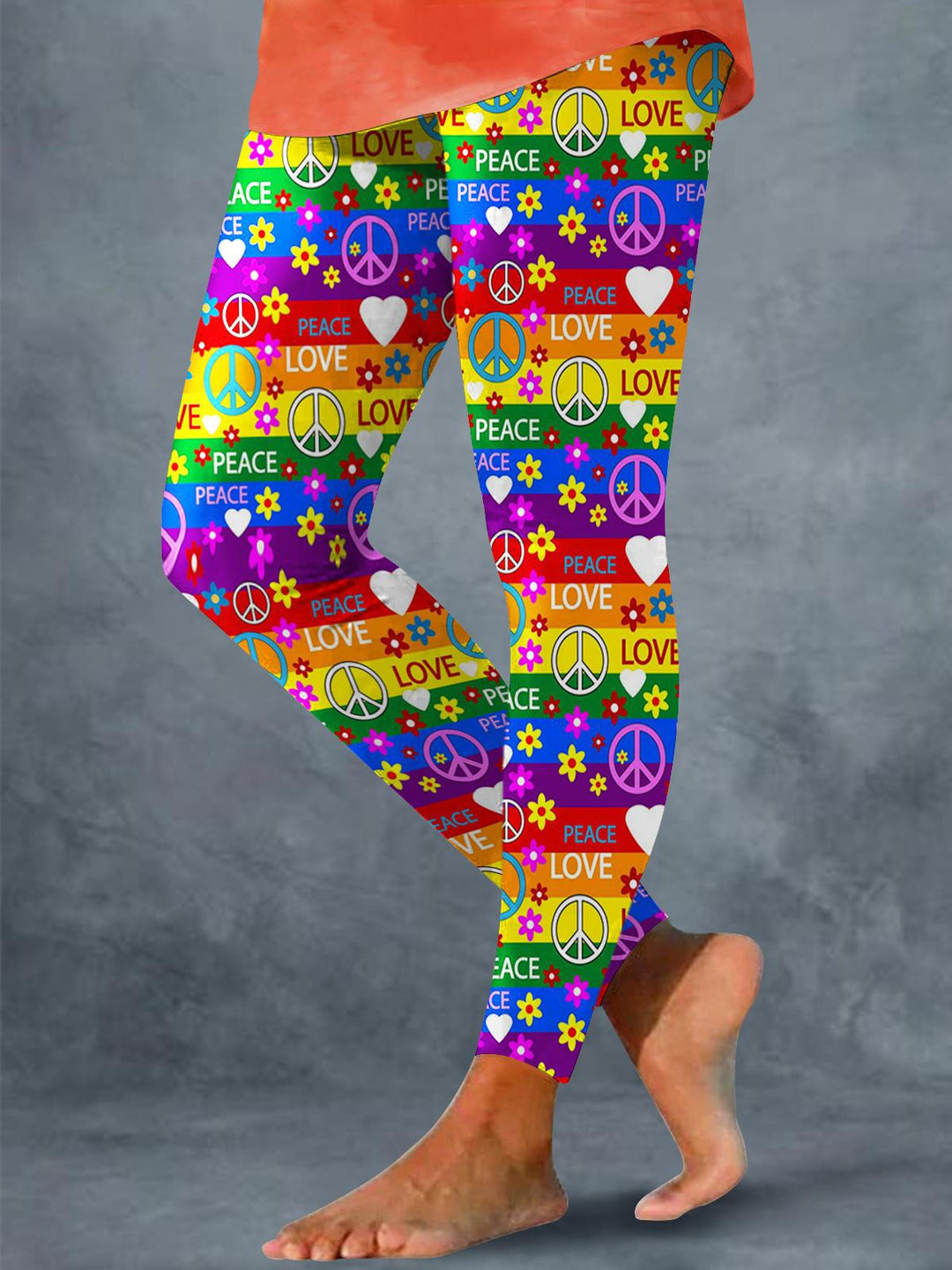 Rainbow Hippie Print Leggings
