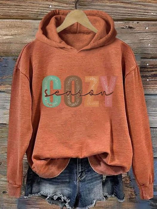 Women's Cozy Season Long Sleeve Printed Hoodie