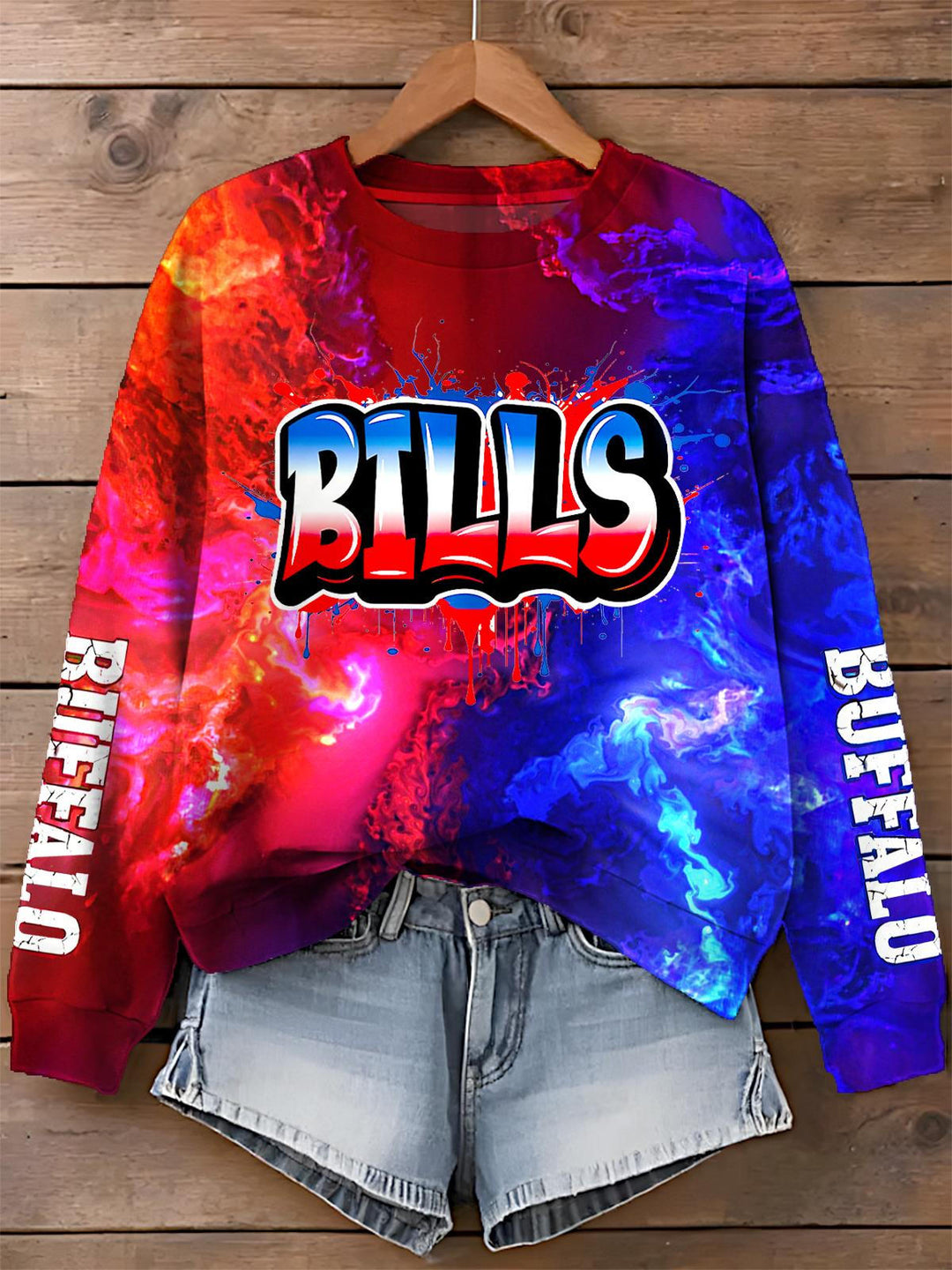 Buffalo Bills Printed Long Sleeve Casual Top