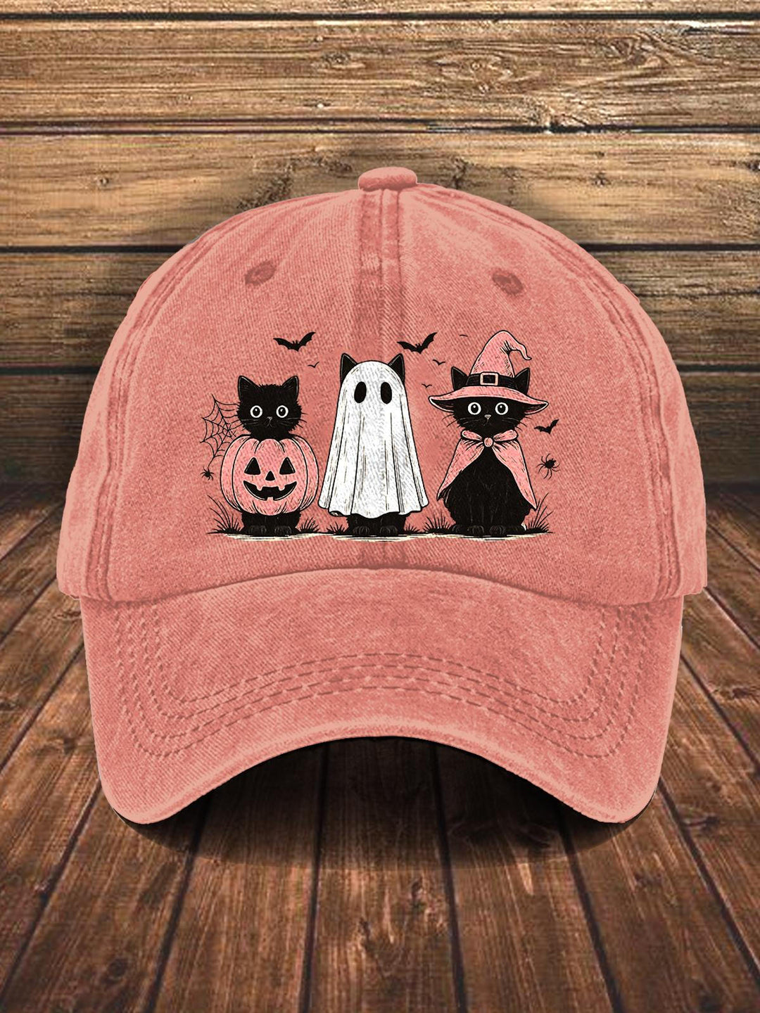 Halloween Ghost Kitten Print Baseball Cap