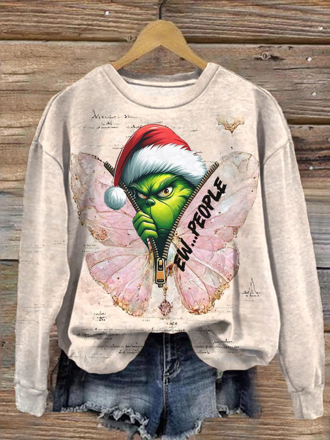 Ew People Printed Long Sleeve Casual Top