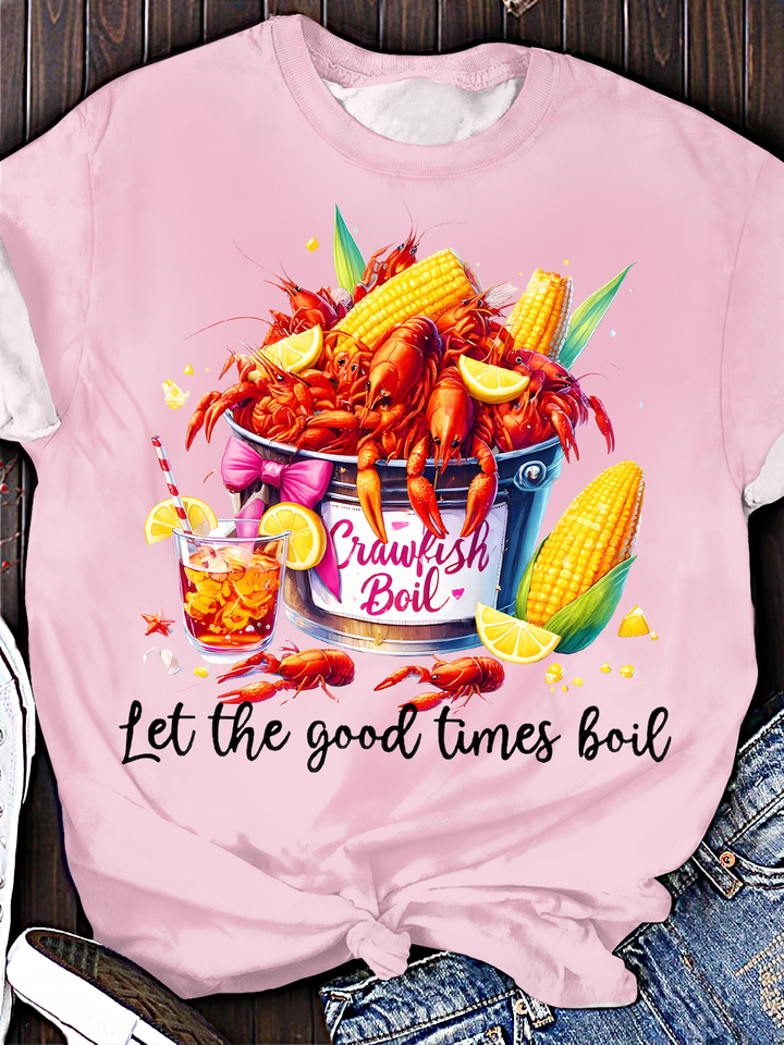 Crawfish Let The Good Times Boil Crew Neck T-shirt