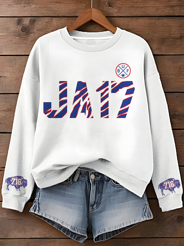 Buffalo Bills Football17 Printed Long Sleeve Casual Top