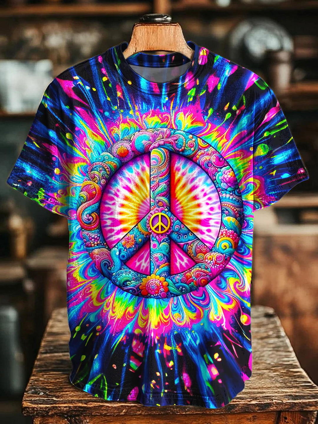 Colorful Tie-Dye Hippie Crew Neck T-shirt