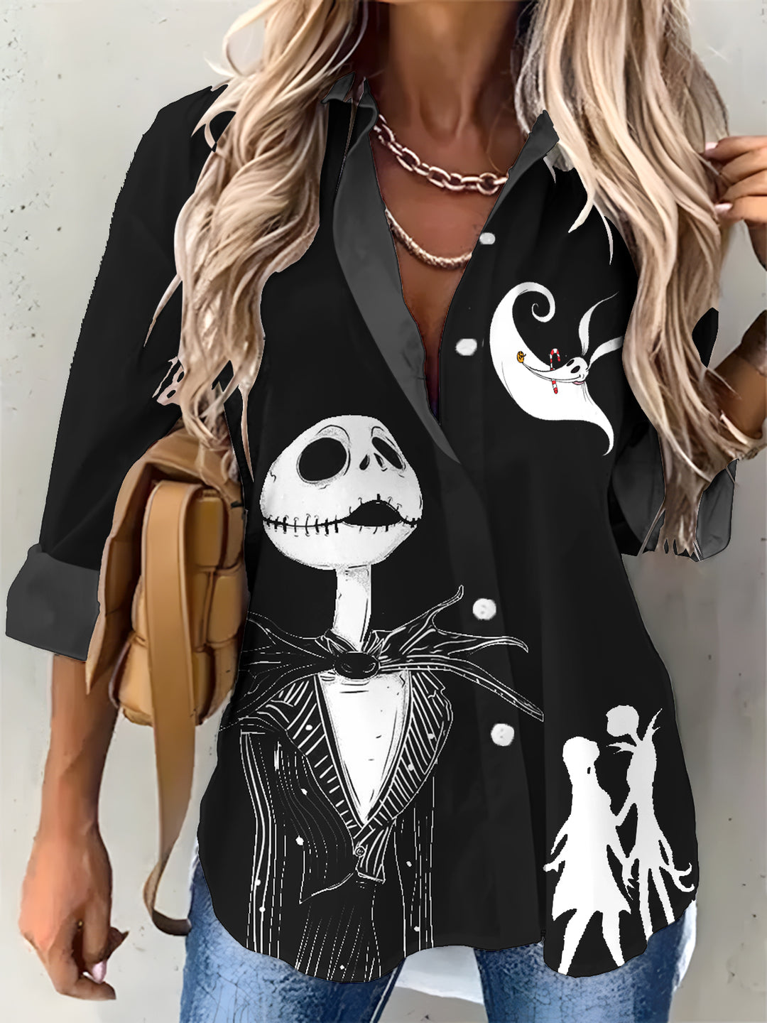 Women's The Nightmare Before Christmas Printed Casual Shirt