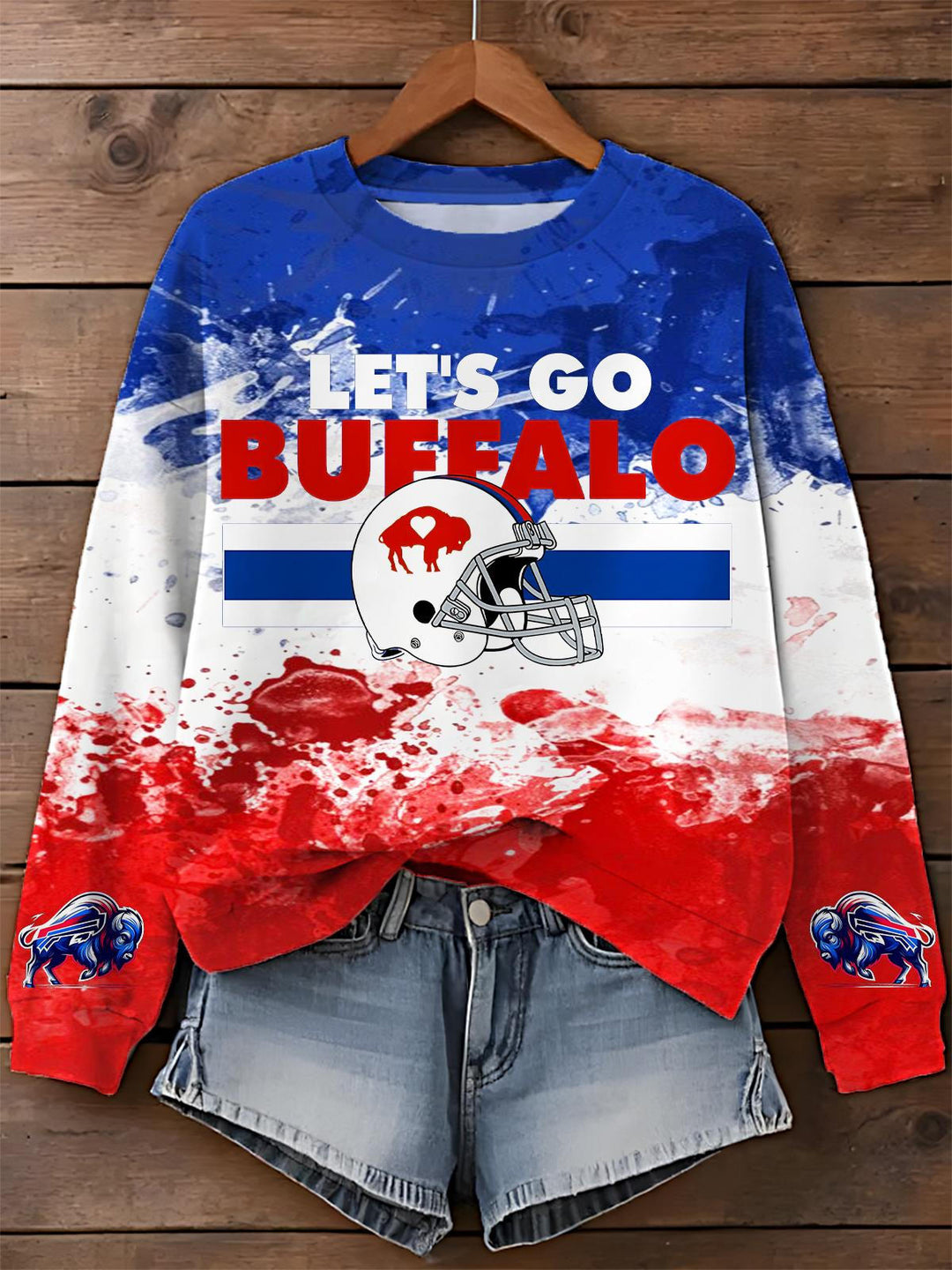 Buffalo Bills Printed Long Sleeve Casual Top