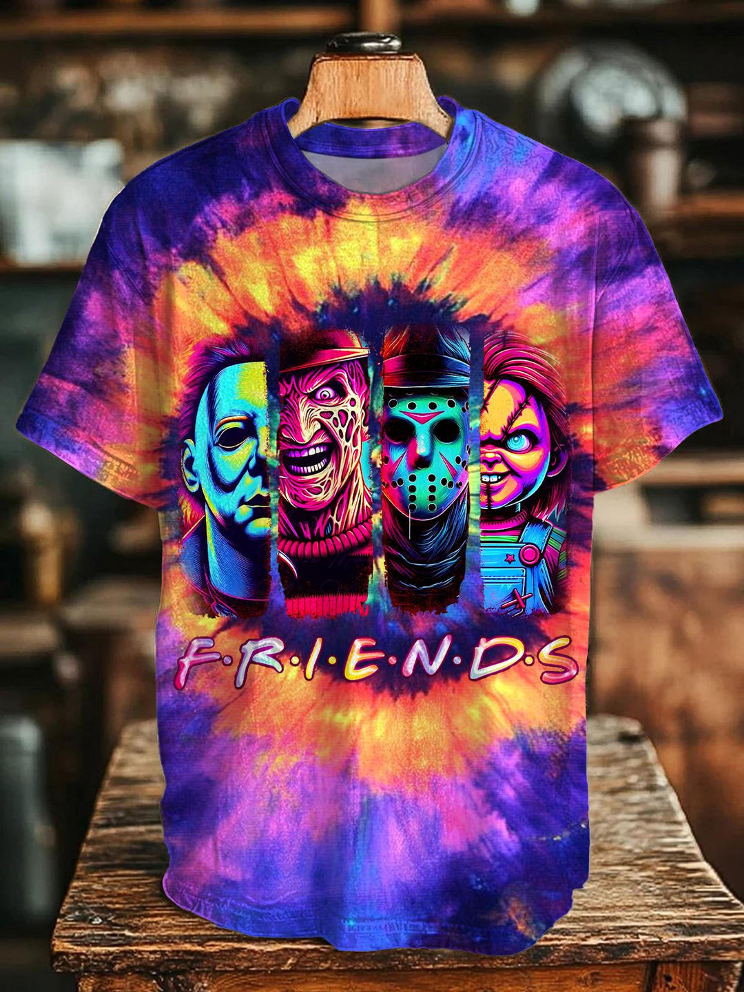 Halloween Horror Movie Print Crew Neck T-shirt