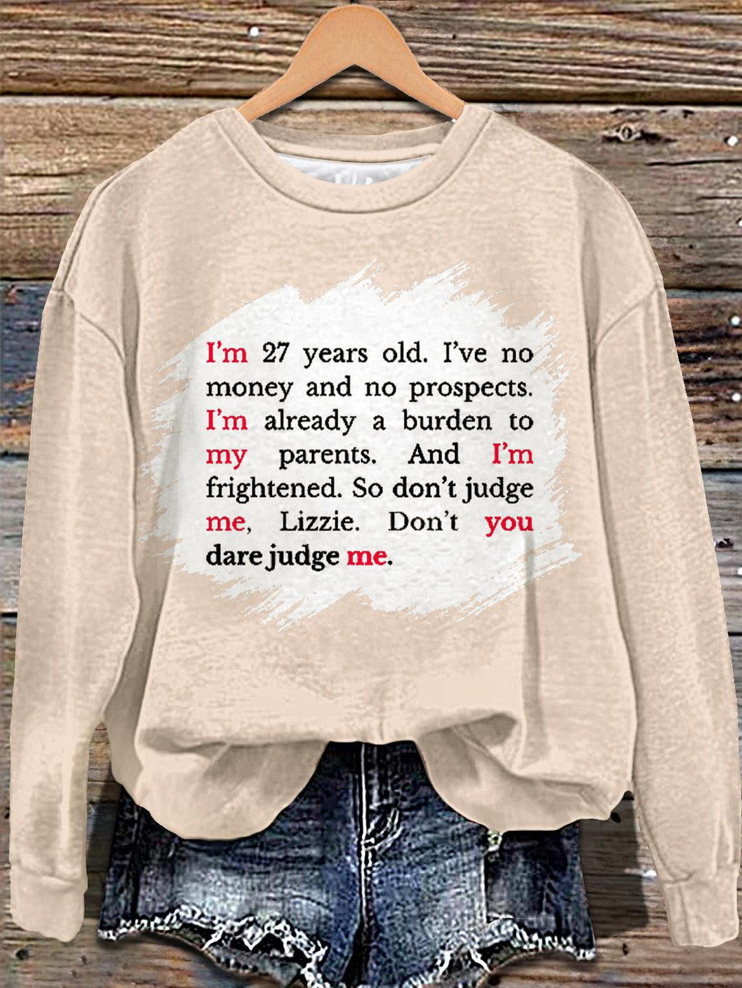Pride And Prejudice Print Long Sleeve Casual Top