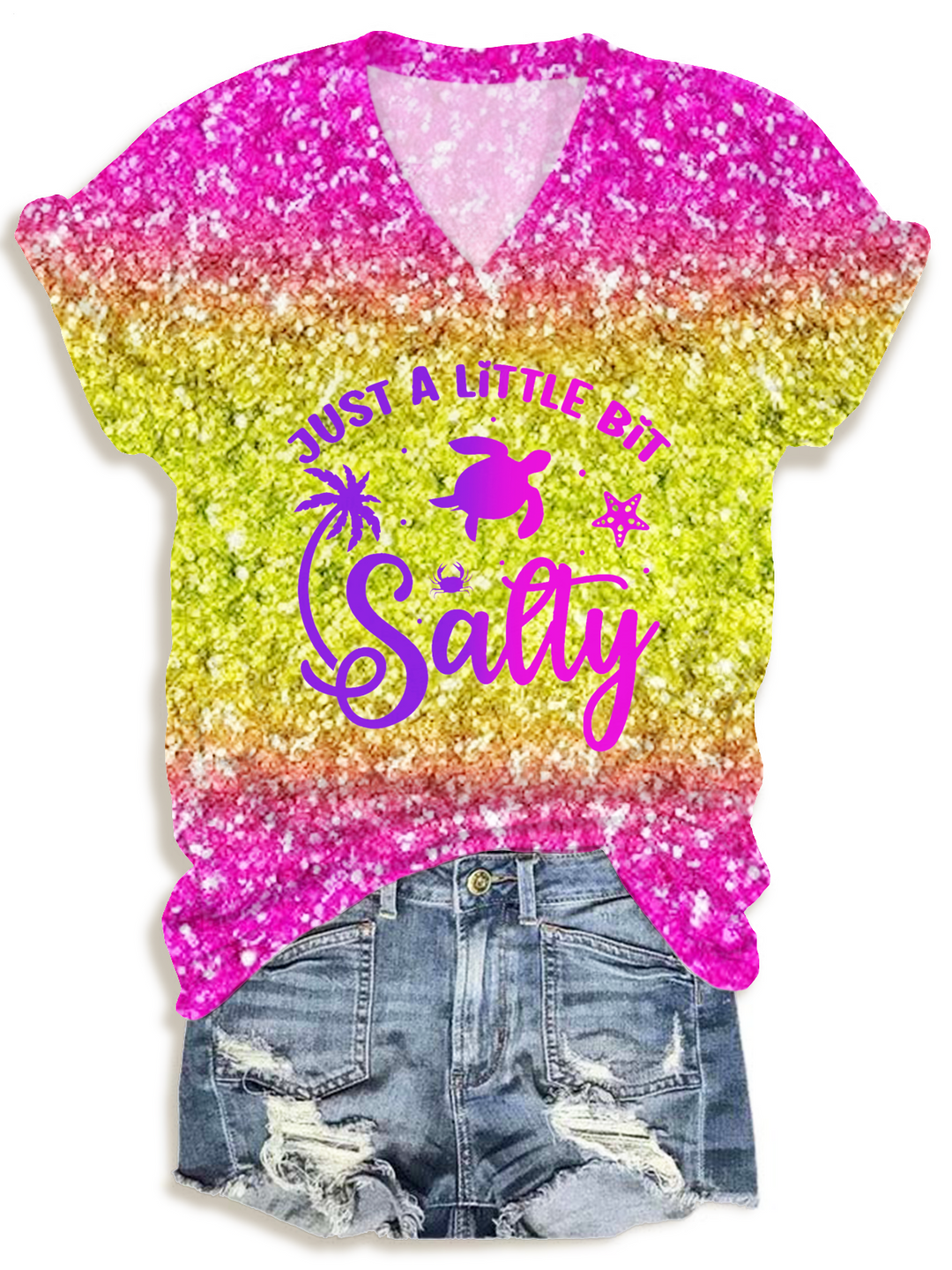 Just A Little Bit V-neck T-Shirt