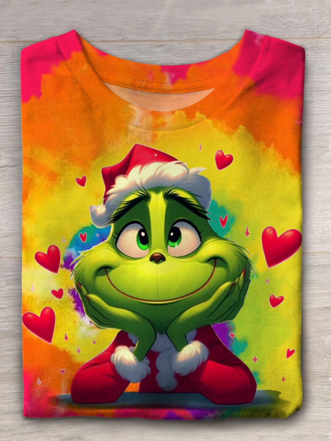 Happy Valentine's Day Character Missing Tie Dye Print Casual T-shirt
