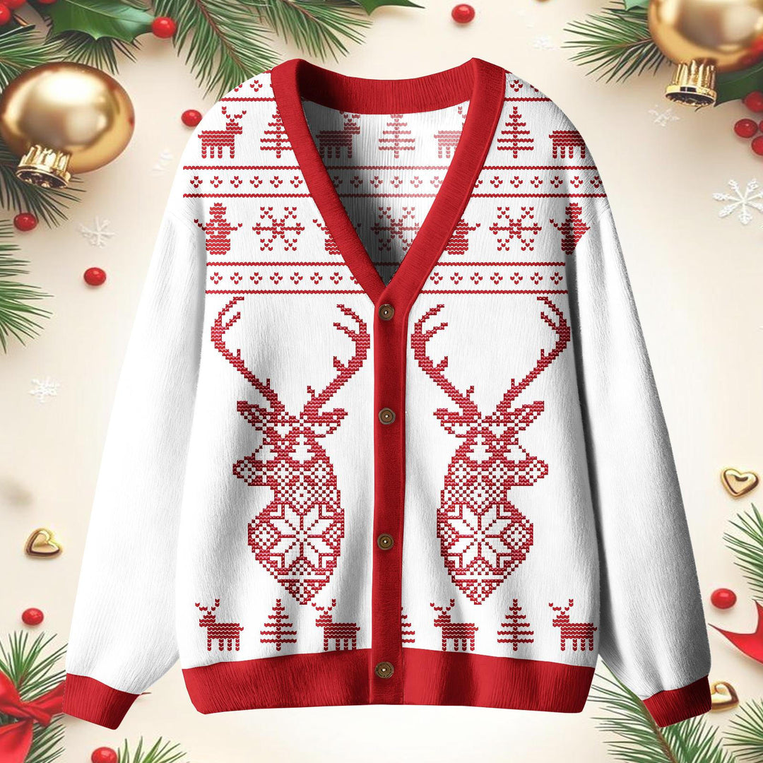 Unisex Christmas Reindeer Cardigan