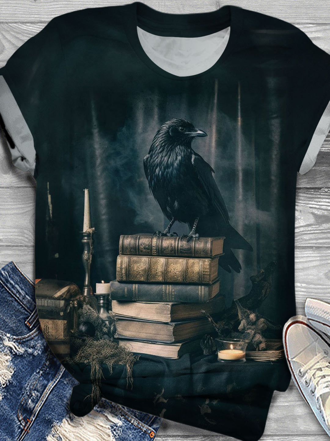 Poe's The Raven Crew Neck T-shirt