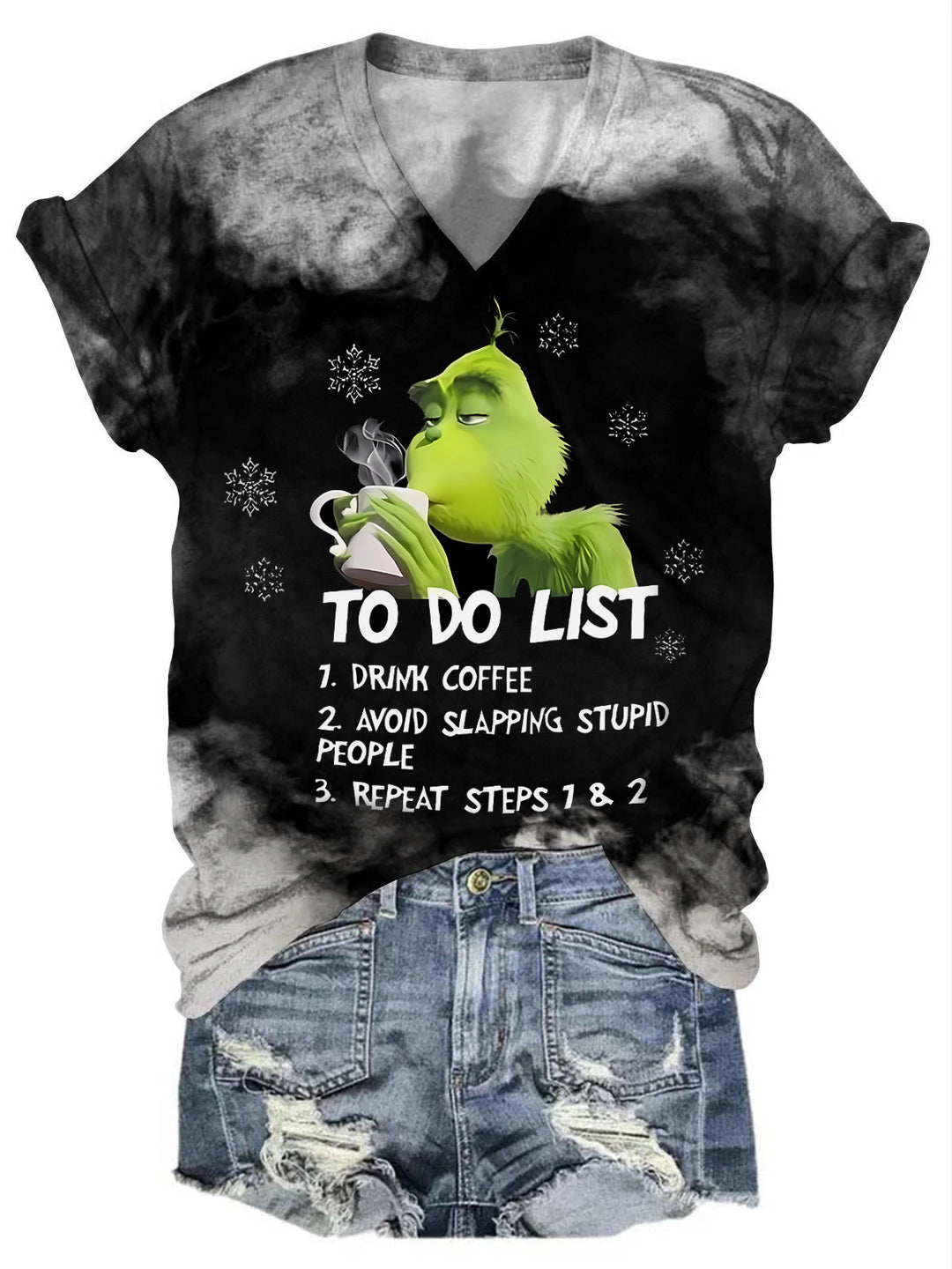 Funny To Do List Coffee V-Neck T-Shirt