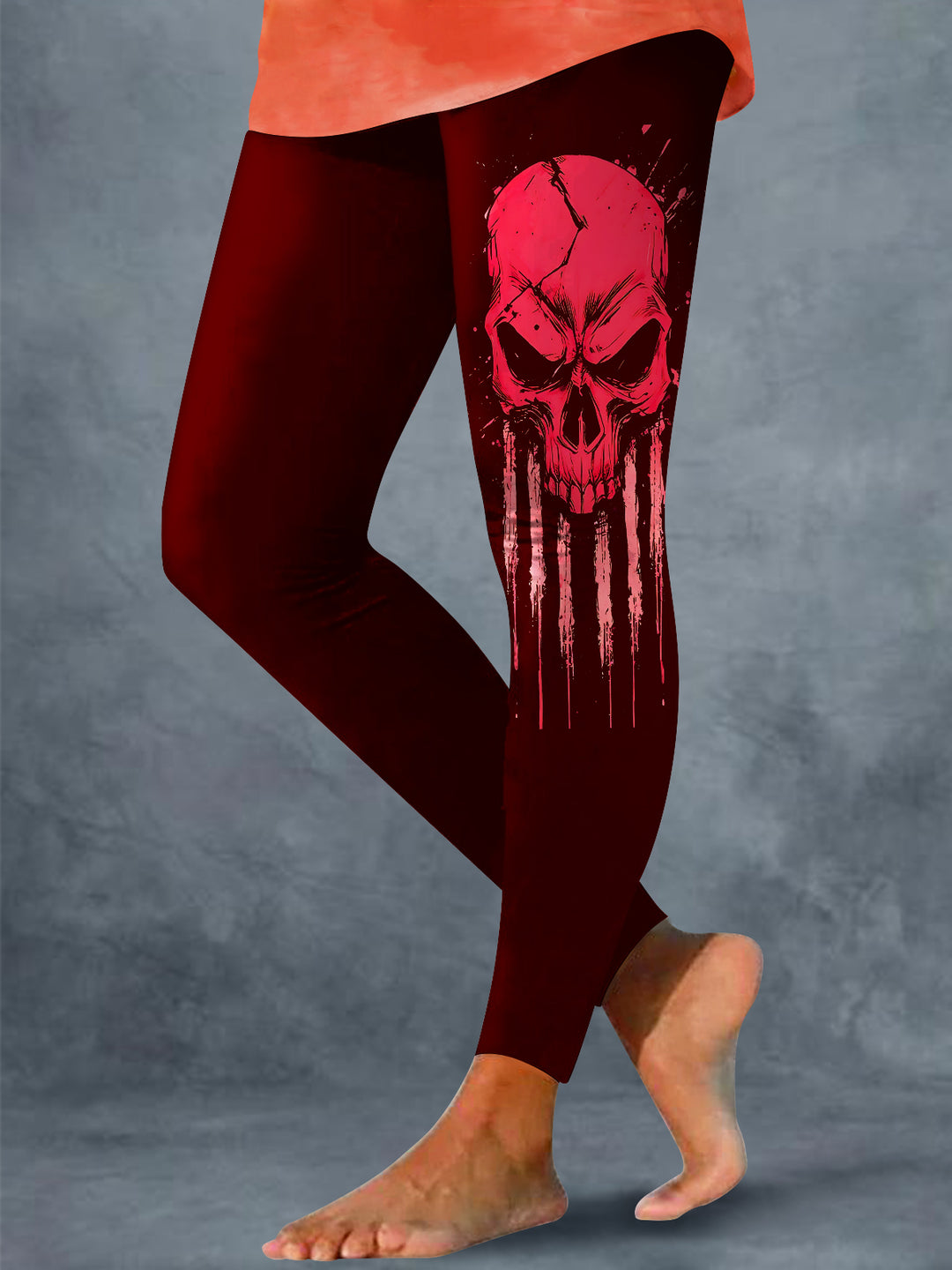 Halloween Skull Print Leggings