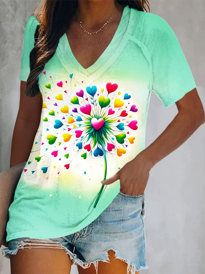 Whisper of Wisdom Dandelion Love Crew Neck T-shirt