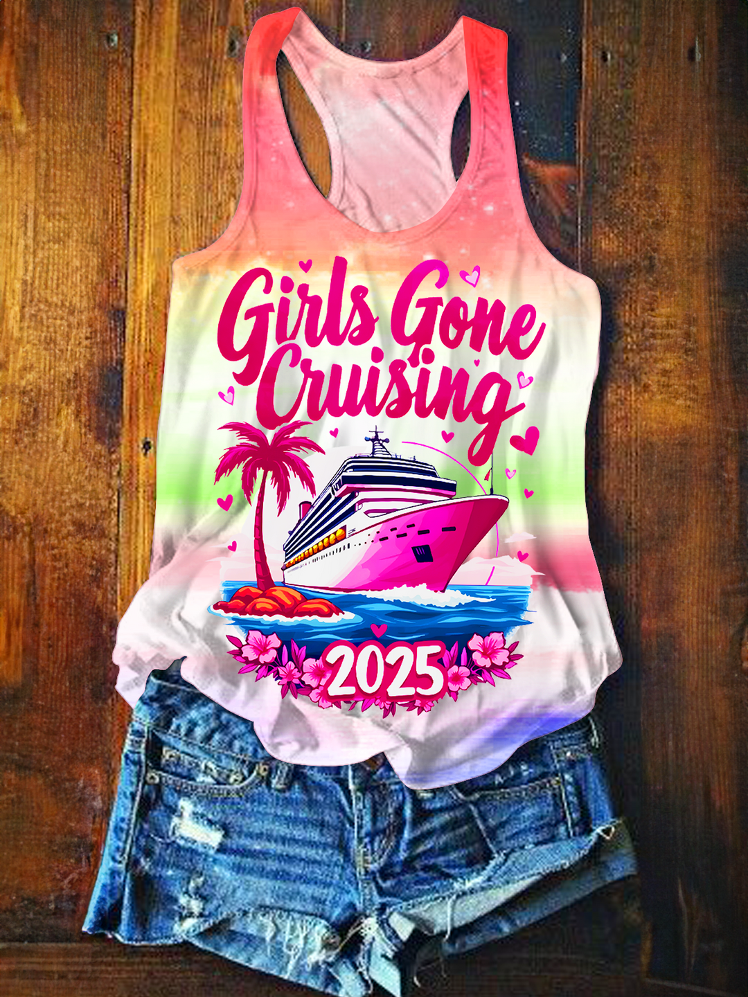 Girls Gone Cruising 2025 Printed Casual Tank Top