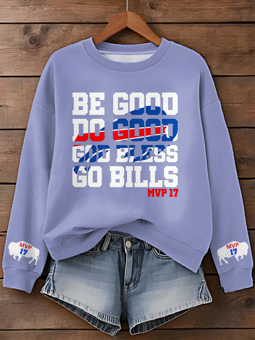 Buffalo Bills Printed Long Sleeve Casual Top