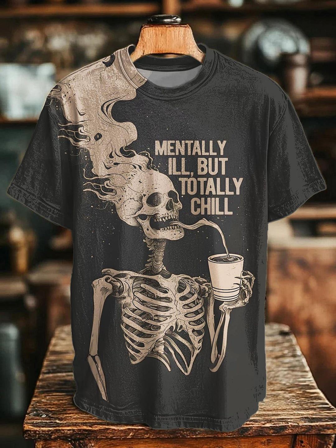 Halloween Funny Skull Crew Neck T-shirt