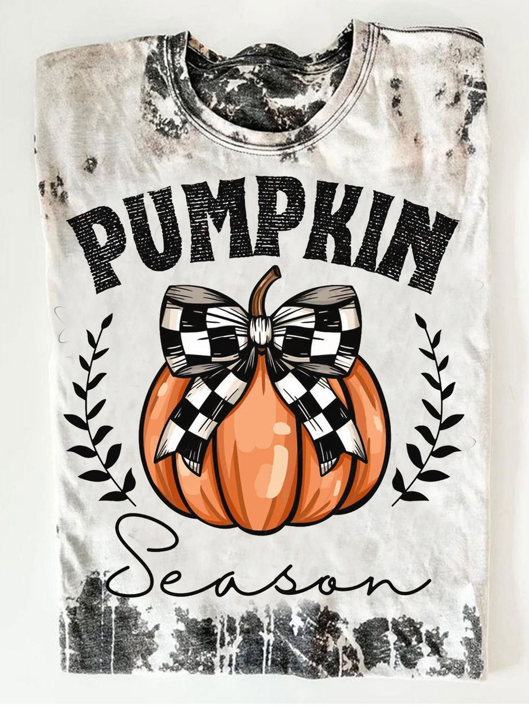 Pumpkin Print Casual Short Sleeve Top