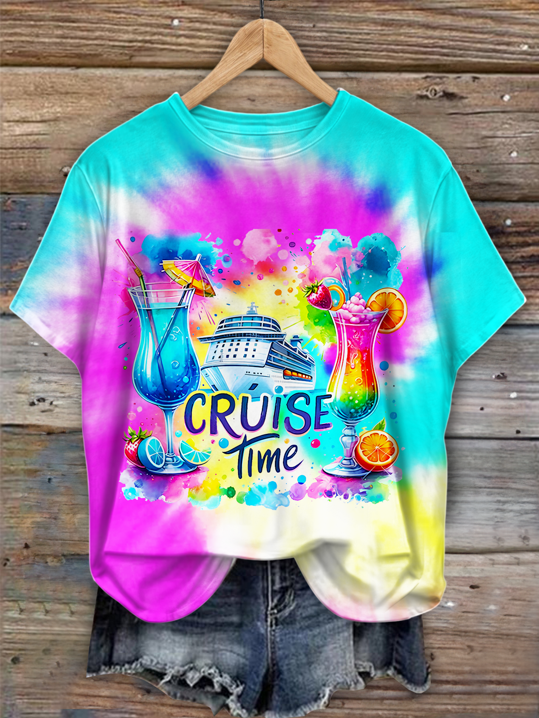 Cruise Time Tumbler Crew Neck T-shirt