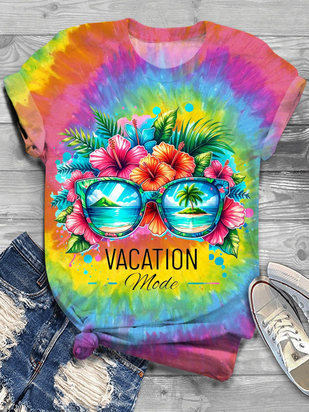 Summer Sunglasses Crew Neck T-shirt