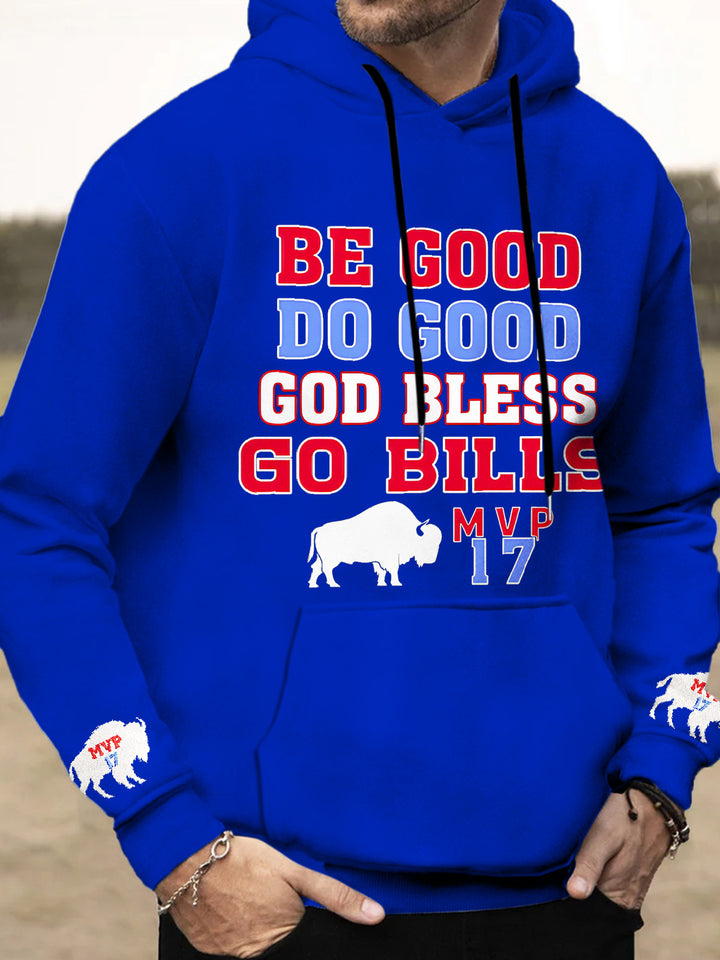 Buffalo Bills Football Long Sleeve Hooded Pocket Men's Top